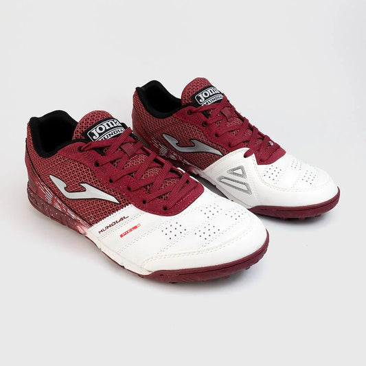 Zapatillas Futbol Mundial TURF Granate Blanco