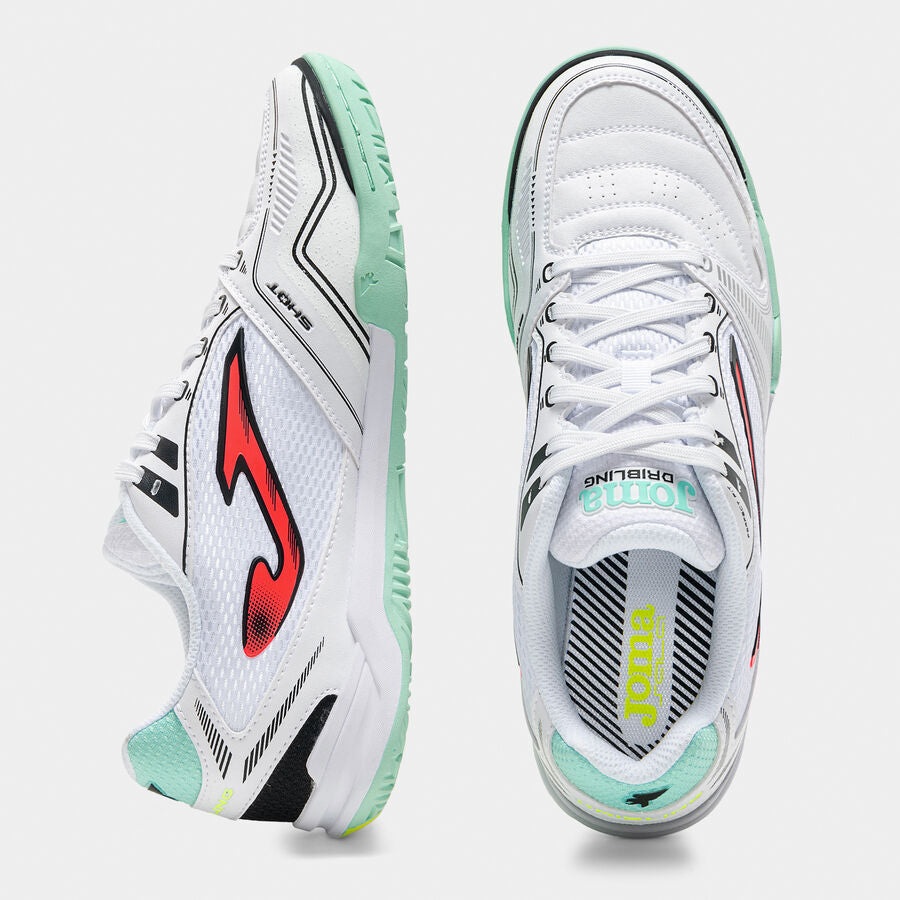 Zapatillas Futbol Sala Dribling INDOOR Blanco Turquesa