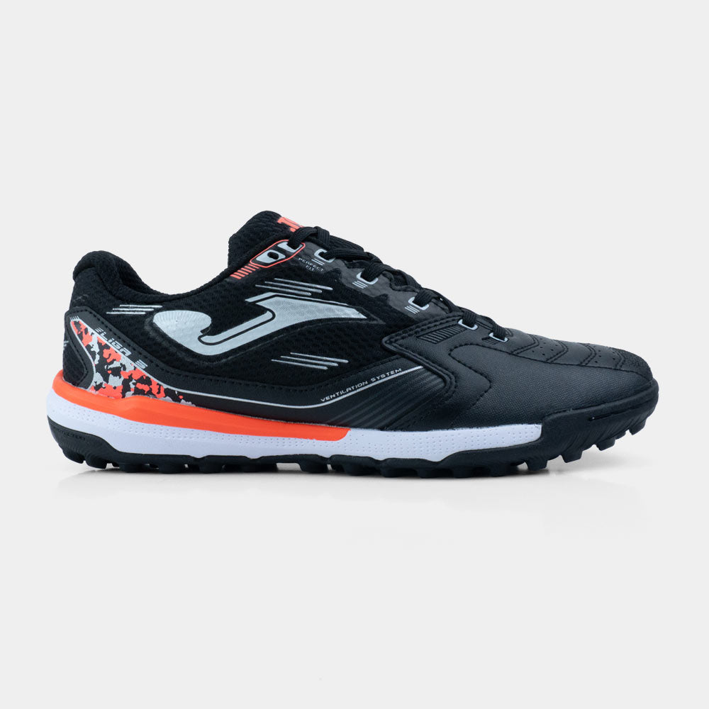 Zapatillas Futbol Liga 5 TURF Negro Naranja