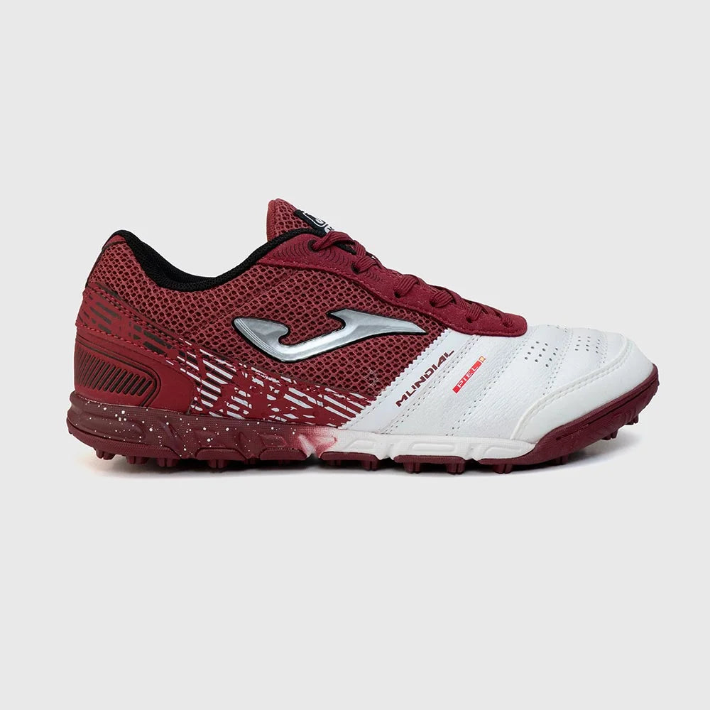 Zapatillas Futbol Mundial TURF Granate Blanco