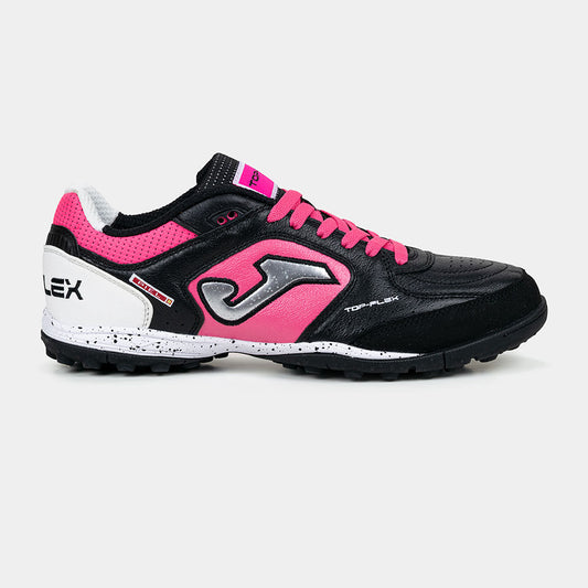 Zapatillas Futbol Top Flex TF Negro Fucsia Blanco