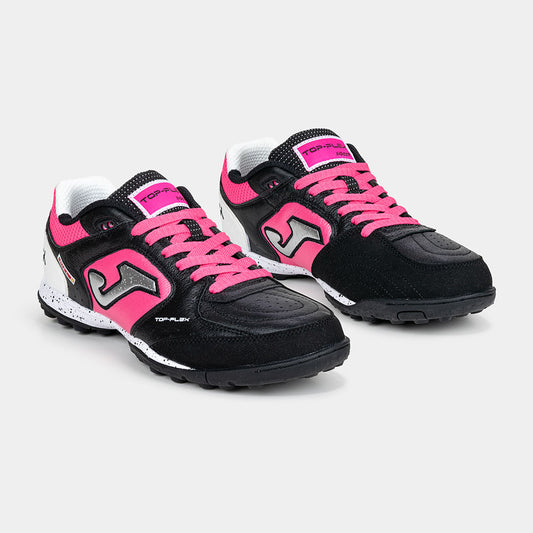 Zapatillas Futbol Top Flex TF Negro Fucsia Blanco