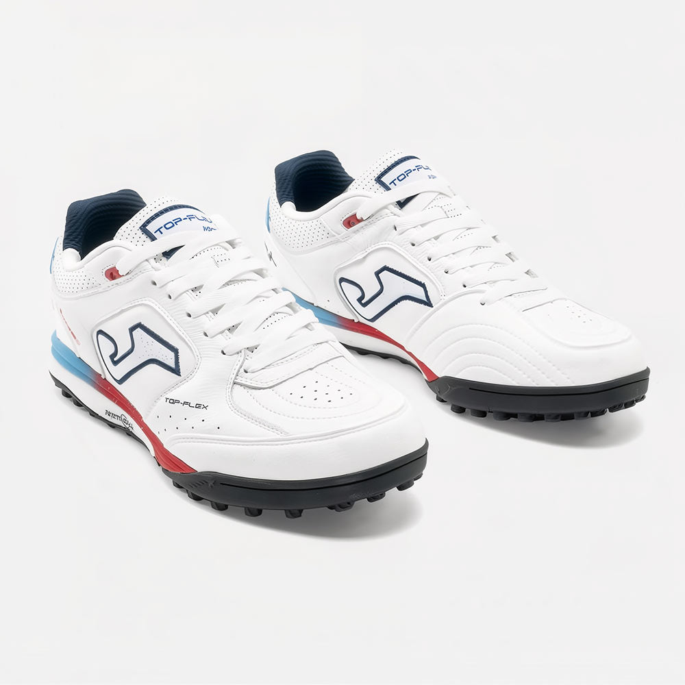 Zapatillas Futbol Top Flex Rebound TF Blanco Celeste Rojo