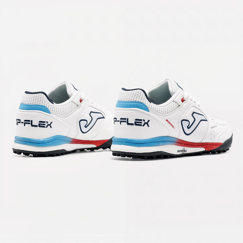 Zapatillas Futbol Top Flex Rebound TF Blanco Celeste Rojo